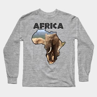 Africa Wildlife Continent Elephant Bull Long Sleeve T-Shirt